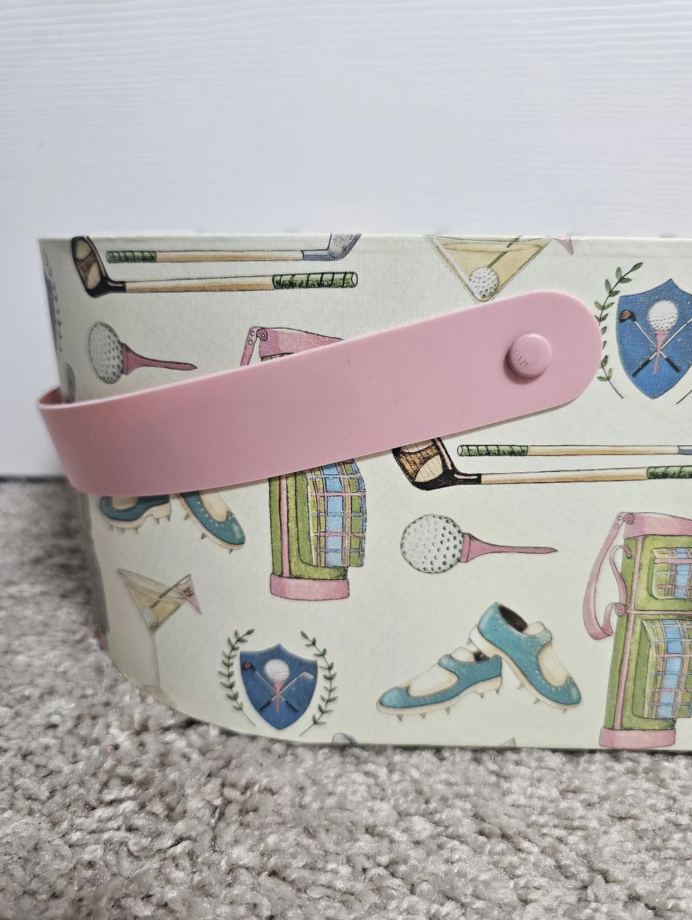 Bob's Boxes by Lang Primative Pink Golf Par Four Nesting Basket/Box with Handles - Picture 8 of 8